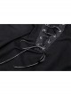 Punk Sexy Cross-Tie Rope Design Metal Grommet Straps Long Sleeve T-Shirt