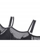 Punk Fake Two-Piece Sexy Tie Rope Design Net Knit Off The Shoulder T-Shirt
