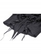 Gothic Frilly Off-The-Shoulder Design With Lace Trim Tasseled Cuff Button Decoration Blouse