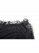 Gothic Frilly Off-The-Shoulder Design With Lace Trim Tasseled Cuff Button Decoration Blouse