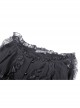 Gothic Frilly Off-The-Shoulder Design With Lace Trim Tasseled Cuff Button Decoration Blouse