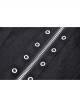 Punk Metal Studded Criss-Cross Strap Decoration Zipper Design Mesh Sleeves Top