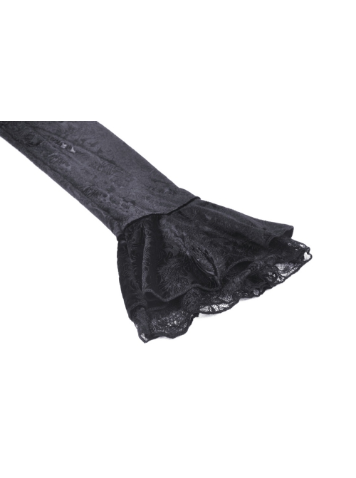 Gothic Lace Embroidered Print Pattern Decoration Embossing Off The Shoulder Blouse