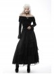 Gothic Lace Embroidered Print Pattern Decoration Embossing Off The Shoulder Blouse