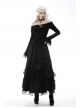 Gothic Lace Embroidered Print Pattern Decoration Embossing Off The Shoulder Blouse