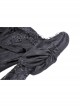 Gothic Lace Embroidered Embossed Print Puff Sleeves Lace Pleated Design Top