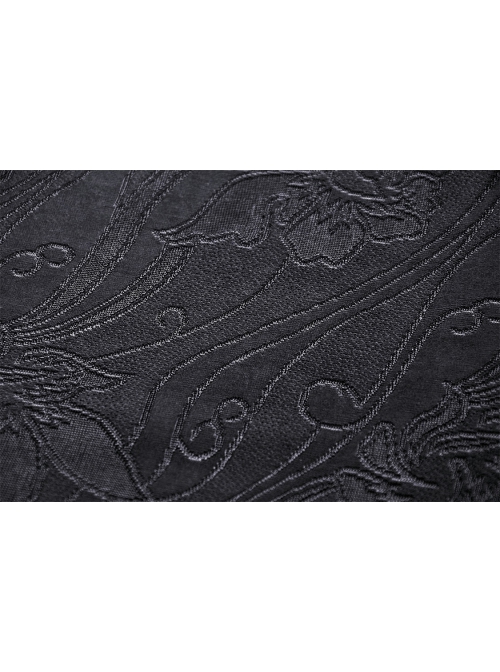 Gothic Lace Embroidered Embossed Print Puff Sleeves Lace Pleated Design Top