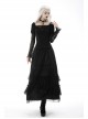 Gothic Lace Embroidered Embossed Print Puff Sleeves Lace Pleated Design Top