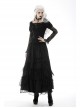 Gothic Lace Embroidered Embossed Print Puff Sleeves Lace Pleated Design Top