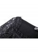 Gothic Embroidered Lace Trim Mesh Large Neckline And Cuffs Cross-Tie Rope Design Top