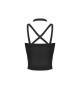 Punk Metal Buckle With Drawstring Trim Tight Halter Blouse