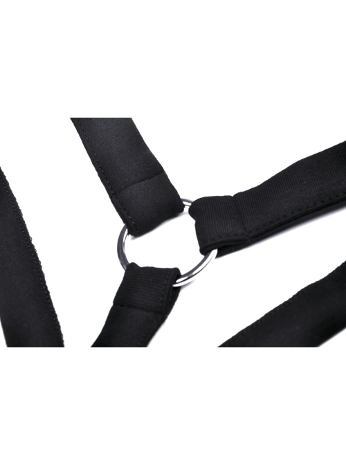 Punk Metal Buckle With Drawstring Trim Tight Halter Blouse