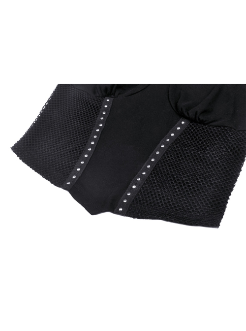 Punk Metal Buckle With Drawstring Trim Tight Halter Blouse