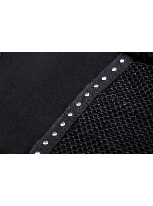Punk Metal Buckle With Drawstring Trim Tight Halter Blouse