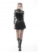 Punk Metal Buckle With Drawstring Trim Tight Halter Blouse
