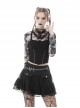 Punk Metal Buckle With Drawstring Trim Tight Halter Blouse