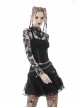 Punk Metal Buckle With Drawstring Trim Tight Halter Blouse