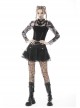 Punk Metal Buckle With Drawstring Trim Tight Halter Blouse