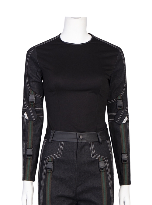 Hawkeye Season 1 Second Generation Black Widow Yelena Belova Halloween Cosplay Costume Black Long Sleeve Top