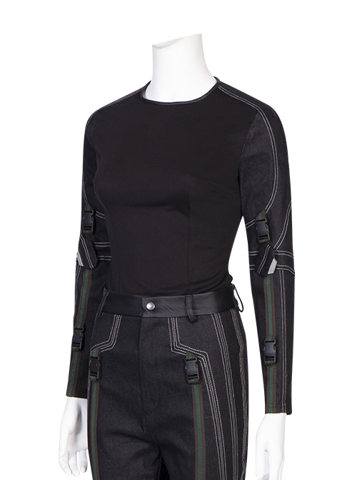 Hawkeye Season 1 Second Generation Black Widow Yelena Belova Halloween Cosplay Costume Black Long Sleeve Top