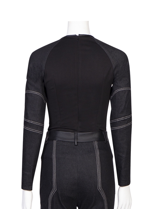 Hawkeye Season 1 Second Generation Black Widow Yelena Belova Halloween Cosplay Costume Black Long Sleeve Top