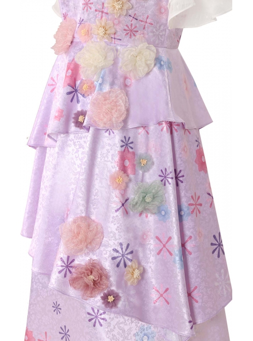Anime Movie Encanto Isabela Halloween Cosplay Costume Long Purple Princess Dress