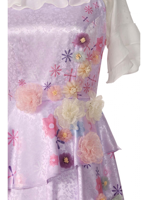 Anime Movie Encanto Isabela Halloween Cosplay Costume Long Purple Princess Dress