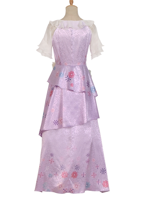 strapless open back dress Kids Encanto Costume Mirabel Princess Cosplay Floral Girls Birthday Fa –  pro-costumes main image 1