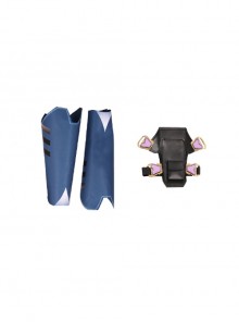 Game Valorant Duelist Reyna Halloween Cosplay Accessories Black Thigh Guard And Blue Calf Guards