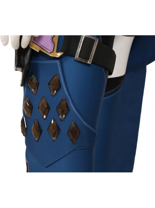 Game Valorant Duelist Reyna Halloween Cosplay Accessories Blue Knee Guard