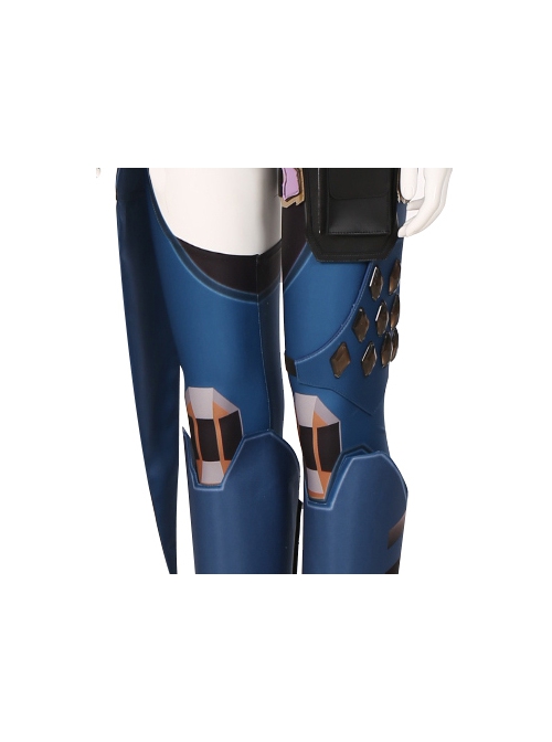 Game Valorant Duelist Reyna Halloween Cosplay Accessories Blue Knee Guard