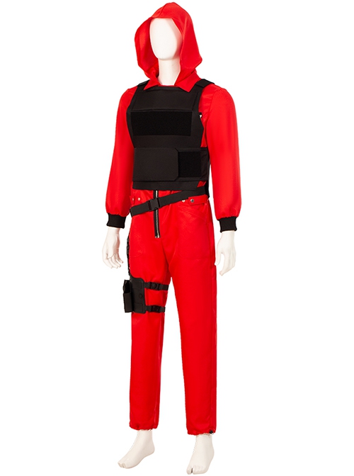 La Casa De Papel Season 5 Same Red Uniform Suit Halloween Cosplay Costume Set