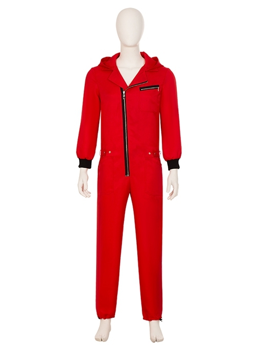 La Casa De Papel Season 5 Same Red Uniform Suit Halloween Cosplay Costume Red Bodysuit