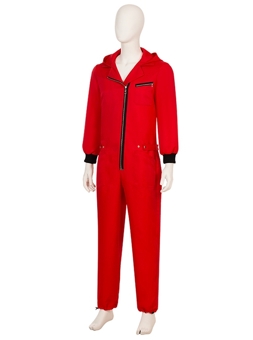 La Casa De Papel Season 5 Same Red Uniform Suit Halloween Cosplay Costume Red Bodysuit