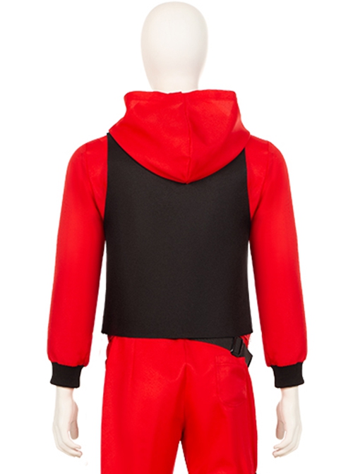 La Casa De Papel Season 5 Same Red Uniform Suit Halloween Cosplay Costume Black Vest