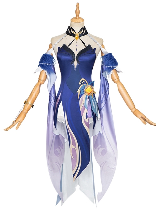 Game Genshin Impact Ningguang Character Outfit Orchid's Evening Gown Halloween Cosplay Costume Full Set