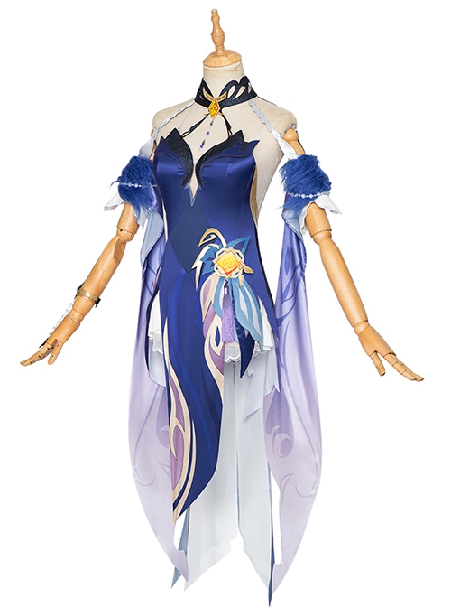 Game Genshin Impact Ningguang Character Outfit Orchid's Evening Gown Halloween Cosplay Costume Full Set