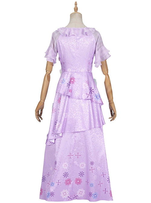 Anime Movie Encanto Isabela Halloween Cosplay Costume Dark Purple Version Long Dress