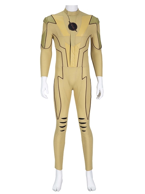The Flash Season 8 Reverse-Flash Super Villain Halloween Cosplay Costume Yellow Bodysuit