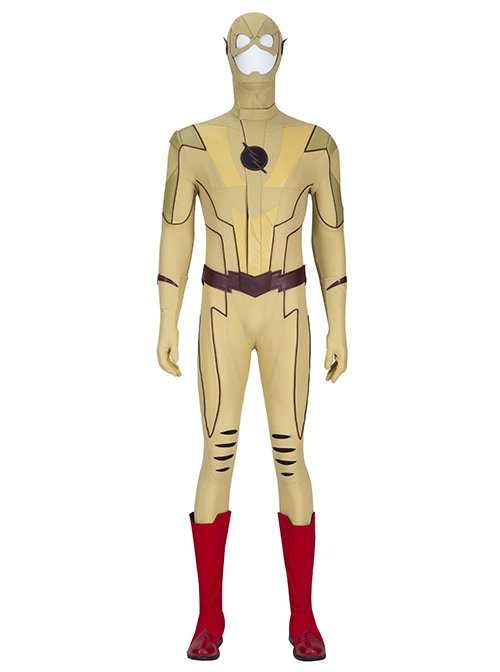 The Flash Season 8 Reverse-Flash Super Villain Halloween Cosplay Costume Yellow Bodysuit