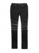 Gothic Men'S Distressed Metal Rivet Decoration Black Leggings