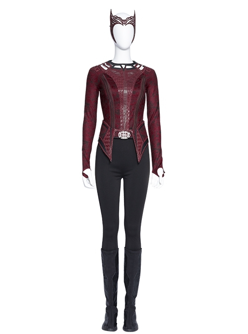 Doctor Strange In The Multiverse Of Madness Scarlet Witch Wanda Maximoff Halloween Cosplay Costume Set