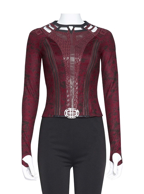 Doctor Strange In The Multiverse Of Madness Scarlet Witch Wanda Maximoff Halloween Cosplay Costume Red Top