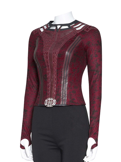 Doctor Strange In The Multiverse Of Madness Scarlet Witch Wanda Maximoff Halloween Cosplay Costume Red Top