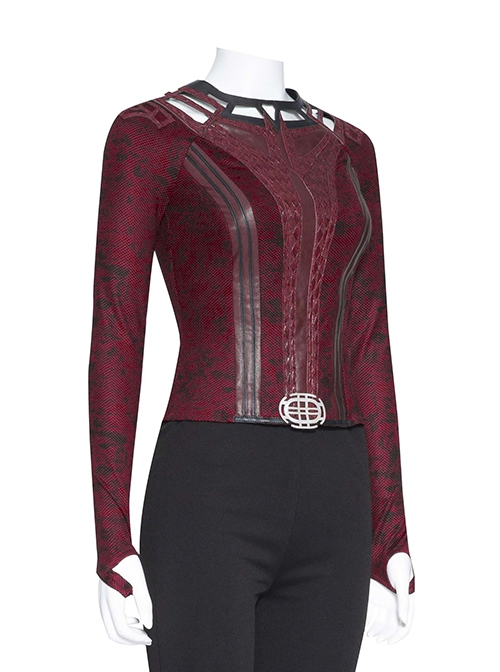Doctor Strange In The Multiverse Of Madness Scarlet Witch Wanda Maximoff Halloween Cosplay Costume Red Top