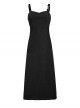 Stretch Fleece Knitted Asymmetrical Shoulder Strap Decorative Metal Ornaments Suspender Waist Dress