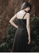 Stretch Fleece Knitted Asymmetrical Shoulder Strap Decorative Metal Ornaments Suspender Waist Dress