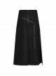 Punk Twill Woven Fabric Hem Webbing Slit Medium Skirts