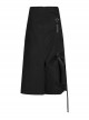 Punk Twill Woven Fabric Hem Webbing Slit Medium Skirts