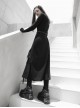 Punk Twill Woven Fabric Hem Webbing Slit Medium Skirts